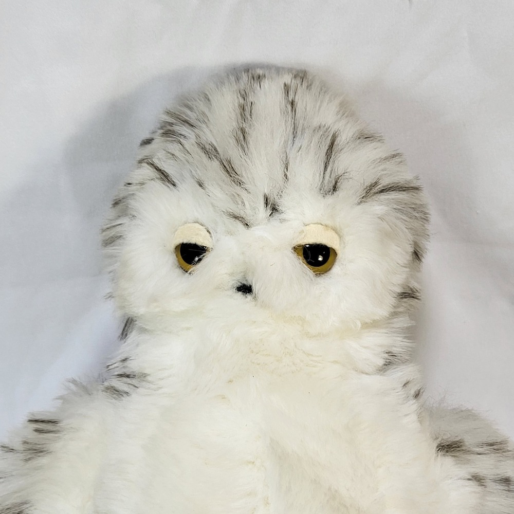 Vintage Dakin Snowy Owl Plush 10" Realistic 1981 Spotted Owl Stuffed Animal Toy